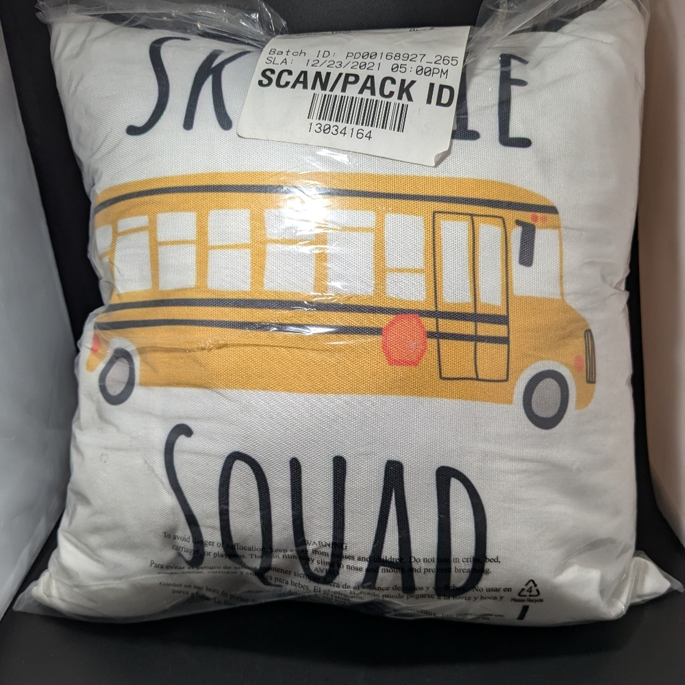 NEW Skoolie Squad School Bus Pillow